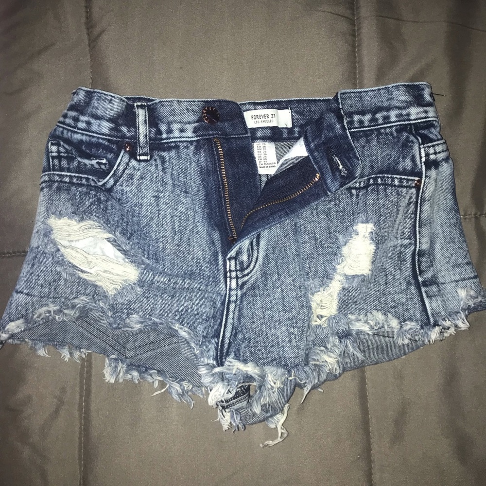 Distressed Denim Short-Shorts
